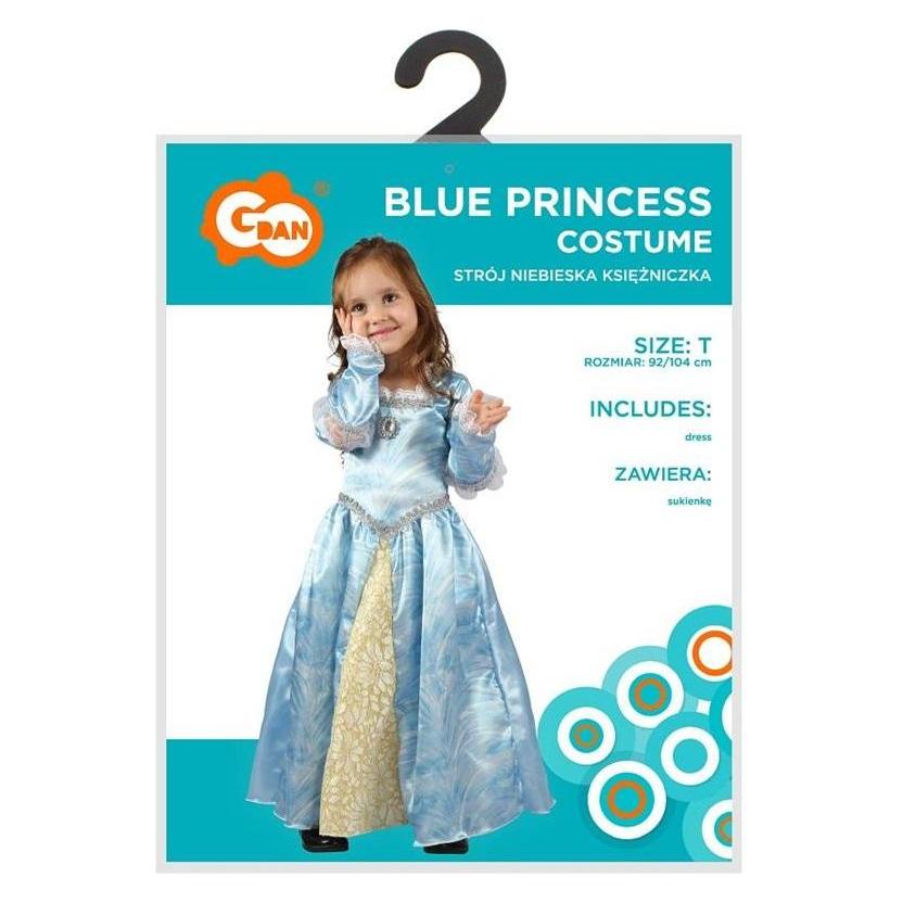 GoDan Blaues Prinzessinnenkostüm für Kinder, Grösse 92/104 cm (104, 92) (58219614)