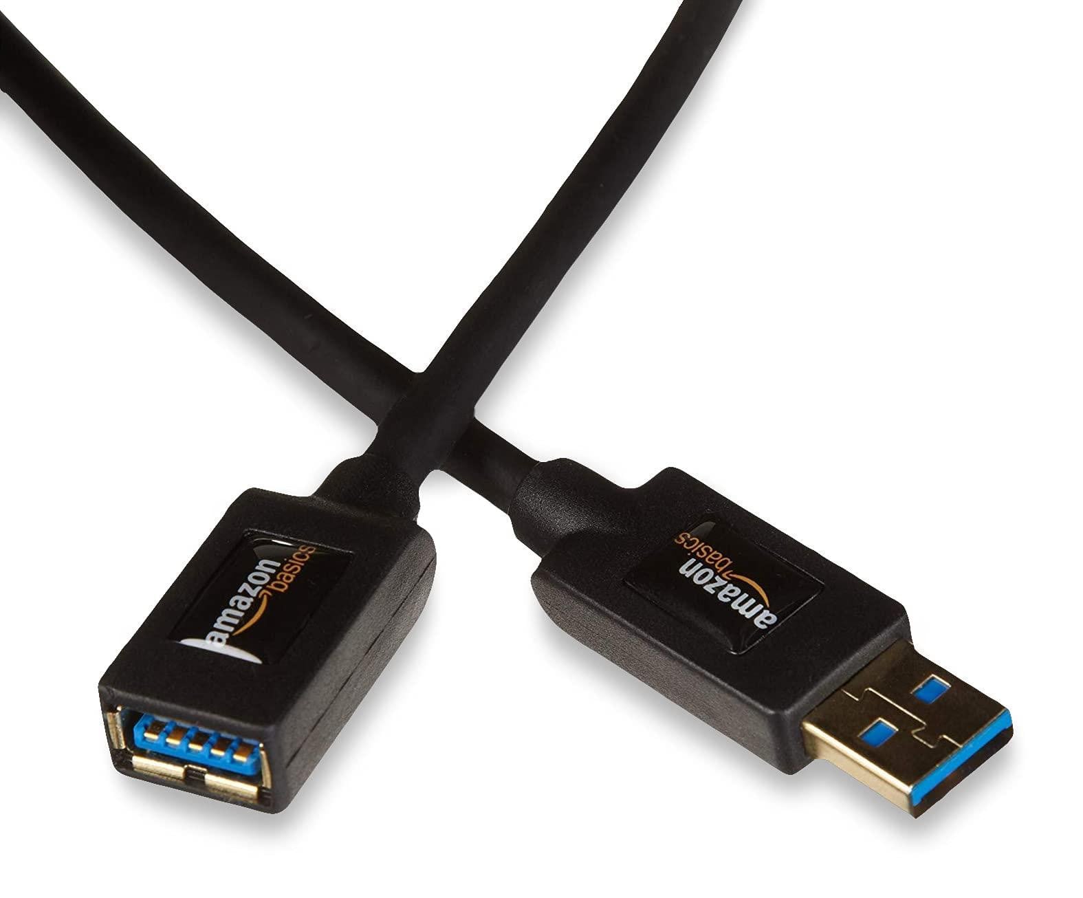 AmazonBasics USB A naar USB A kabel, USB 3.2 Gen 1, 2 meter, Zwart