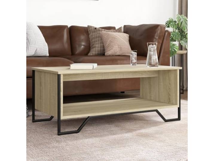 HEFZGDB Couchtisch Sonoma-Eiche 100x51x40 cm Holzwerkstoff mit Stauraum und robuster Tischplatte für Wohnzimmer, Beistelltisch langlebig und vielseitig einsetzbar als Ablagetisch