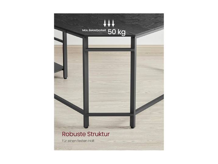 Schreibtisch VASAGLE in L-Form 138 x 138 cm , schwarz, B:138cm H:76cm T:138cm, Tische, Schreibtisch