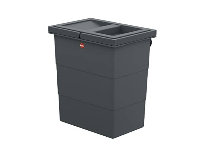 Hailo FlexBox S Multifunktions-Mülleimer mit Deckel, 7 Liter, Schwarz
