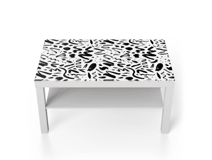 DEQORI Glastisch weiß groß 90x50 cm Motiv Kühne Abstraktion ausgefallener Beistelltisch aus Glas Hochglanz Couchtisch fürs Wohnzimmer moderner Couch Tisch mit Design
