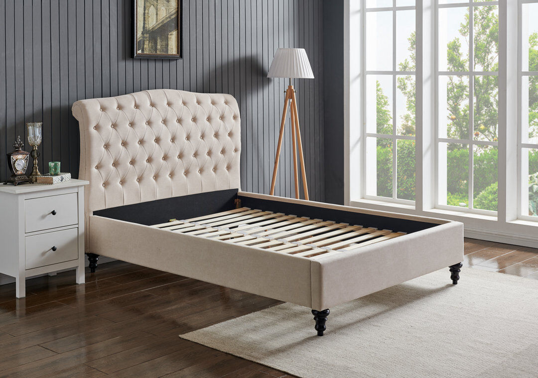 Three Posts Fairfield Upholstered Bed Natural Kingsize (5')