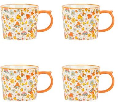 10 Strawberry Street Madison Flora Mugs, Set of 4