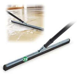 Novaliv 3X Badabzieher mit Stiel 60 cm Dusche Metall Badabzieher Dusche Metall XXL breit Fliesen Wasser Abzieher Schieber für Boden Wasserabzieher Terasse Boden mit Stiel Abzieher Fenster Profi