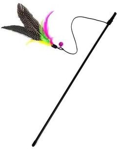 Inspired Living Interactive Feather Cat Teaser Wand With Bell 1pc