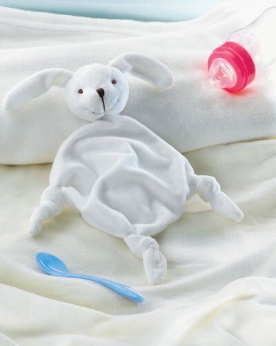 LULLABY Doudou Neonato Cotone 34x37cm   Peluche Morbido Beige Personalizzate o neutre