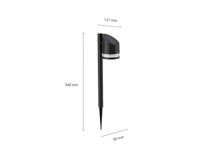 Philips LED-Solar-Erdspießleuchte Fyve, schwarz, Kunststoff, Modern,