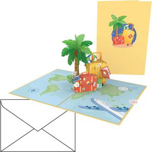 papercrush Grußkarten 3D Gute Reise, 120 x 175mm, Pop-Up Karte, mit Umschlag