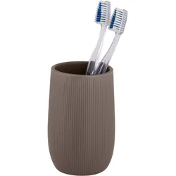 Zahnputzbecher FABLO taupe (DH 8x12 cm) - braun - DH 8x12 cm