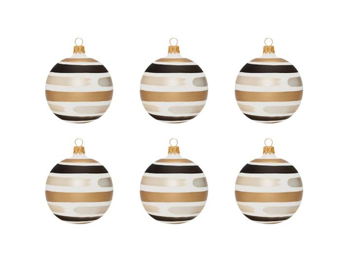 Weihnachtskugel Meja 6er Set - Farbe: weiss - Material: Glas - 949