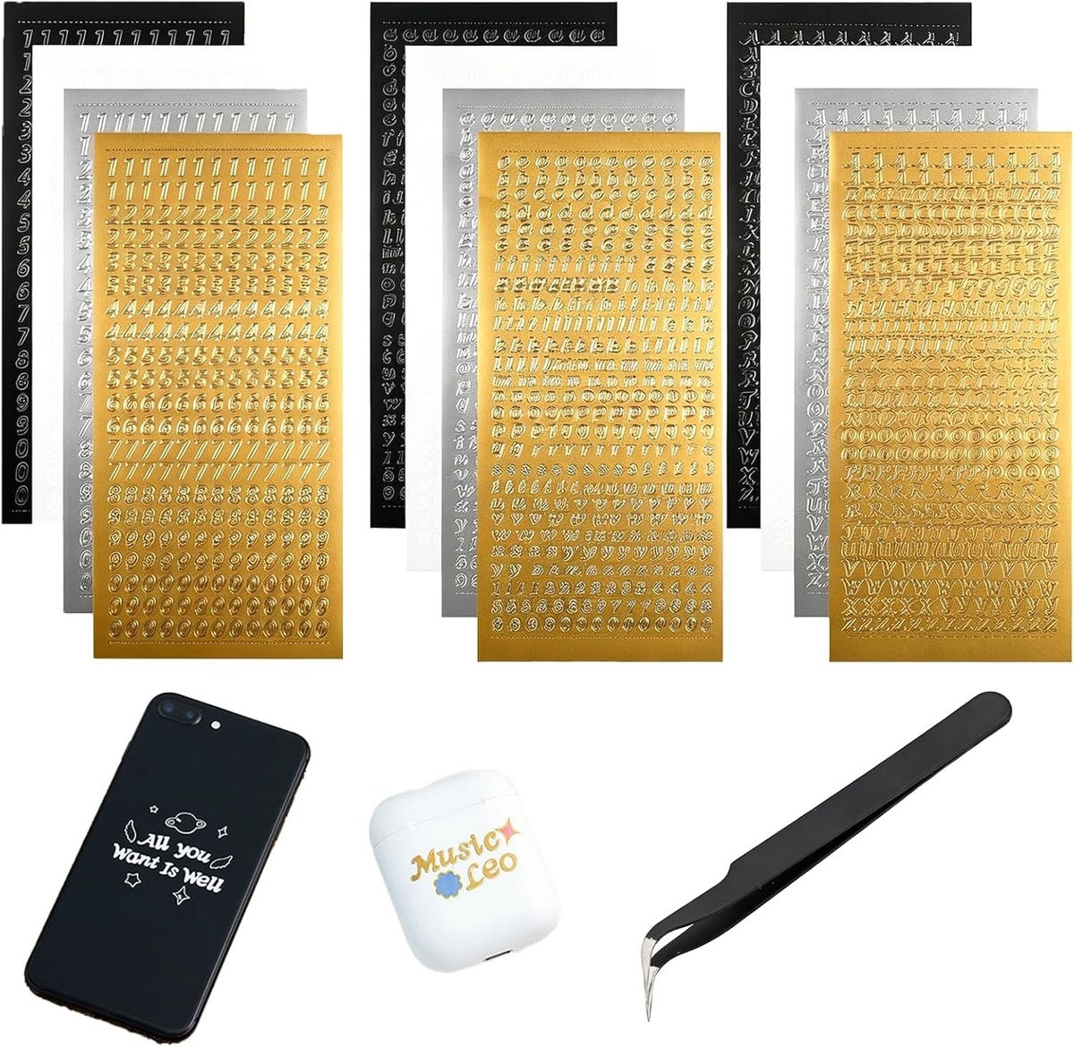 12 Bladen Wasletters voor Kaarsen - PVC Sticker Set voor Creatieve Decoratie