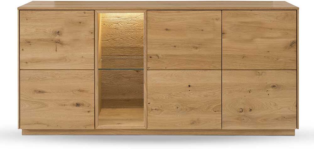 Pharao24.de Esszimmersideboard massiv aus Wildeiche Massivholz 3 Drehtüren