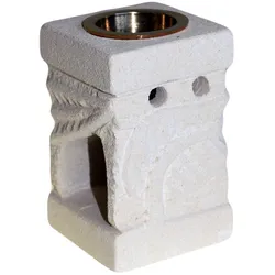 Stone Oil Burner - Carved Leaf