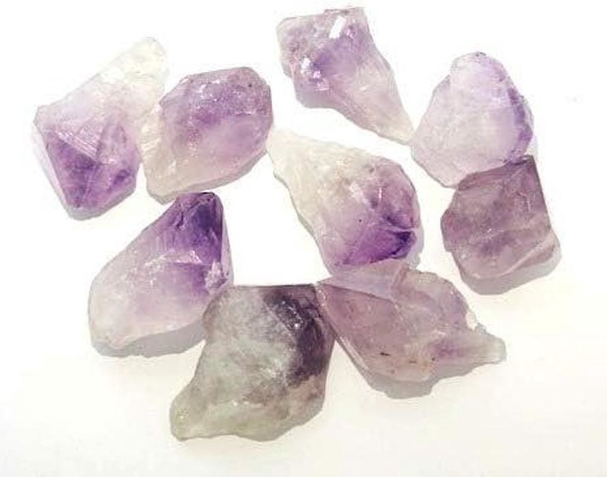 Amethist Kristal Cluster Paars - Natuurlijk Gevormde Edelsteen Decoratie - B/D/H: 12 x 9.2 x 2 cm