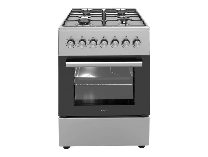 Wiggo vrijstaande gasoven 60 cm roestvrij staal energieklasse A