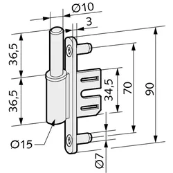 Rahmenteil STUDIO für Stahlzargen zum Aufschrauben V 8600