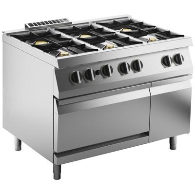 KBS Gastrotechnik Gas-Herd 6 Brenner mit Gas-Ofen