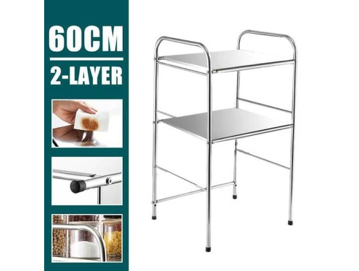 3 étages four à micro-ondes Support Etagère épices Cuisine Meuble Rangement en acier inoxydable 60CM
