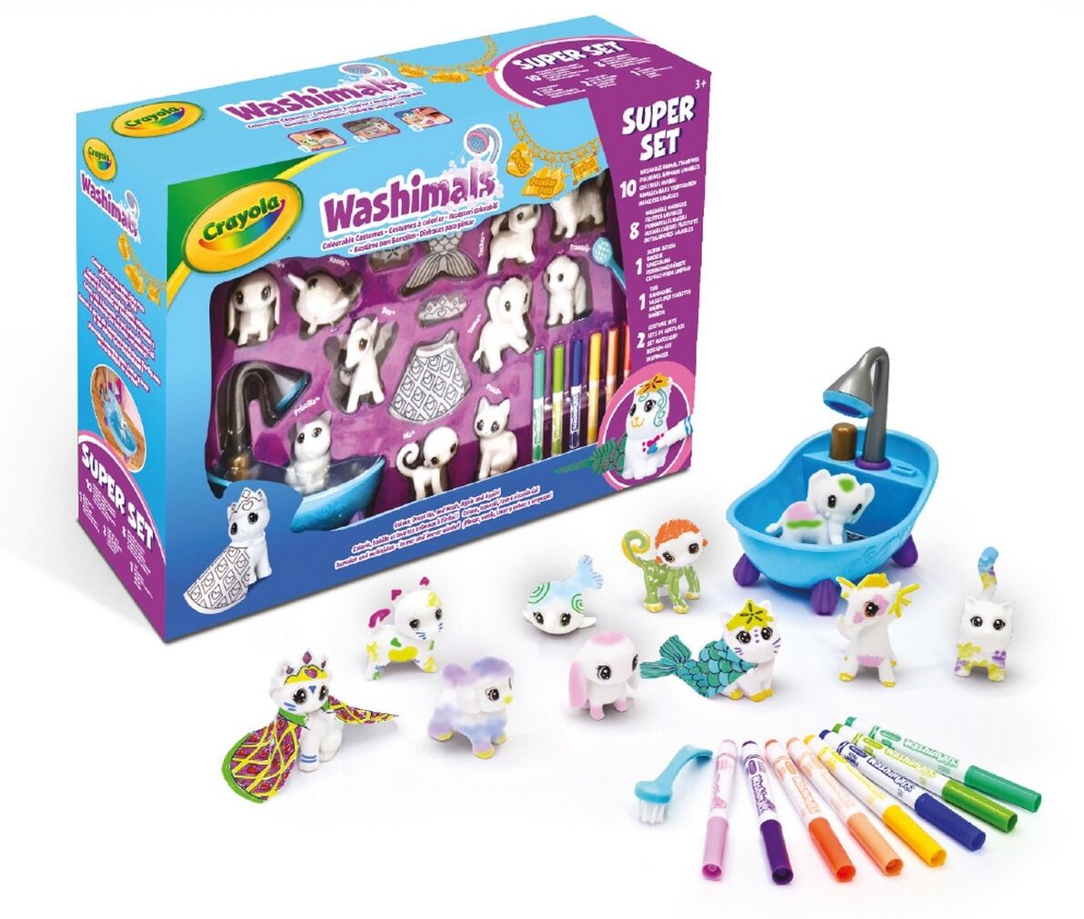 Crayola Washimals - Súper Set 10 mascotas y 2 Disfraces.