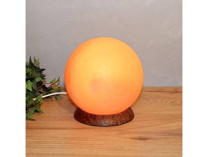 Wagner Life Kugelrunde Salzleuchte PLANETO, gelb / orange, für Wohn- / Esszimmer, Stein, Tischlampe