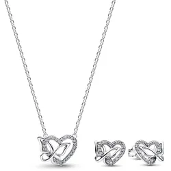 Pandora 21781 Schmuckset Kette & Ohrringe Verschlungenes Herz & Schmetterling