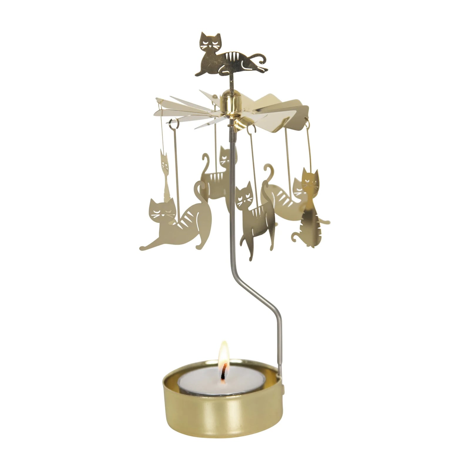Pluto Design Kattenfamilie waxinelichtjeshouder Goud
