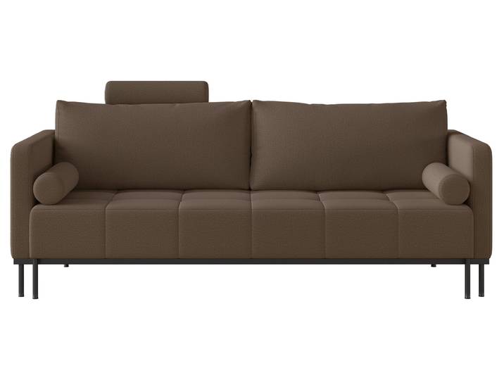 Selsey Skilia - Schlafsofa mit Schlaffunktion, 3-Sitzer, Strickstoff Braun, 224 cm