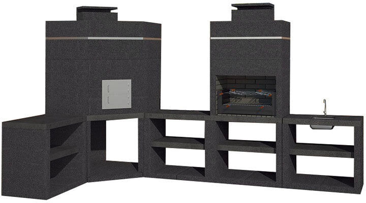 My-Barbecue Barbecue moderno Prestige CE1012 - Preto / Esquerda
