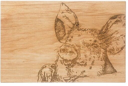 Selbrae House Just Slate Company Pig 30cm Oak Serving Board