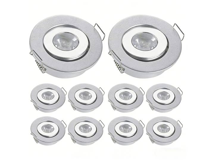 JOYINLED Lot de 10 luminaires encastrés LED non dimmables de 3W, petit modèle, 85-265V, blanc chaud, luminaire encastré rond avec driver LED