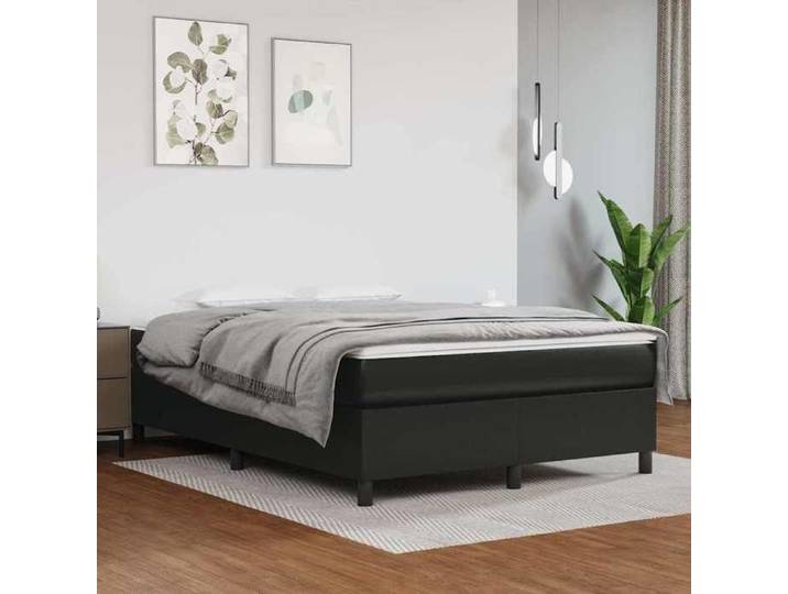 Cadre de lit à lattes noir 140x190 cm similicuir - Cadre durable - design élégant(7789)
