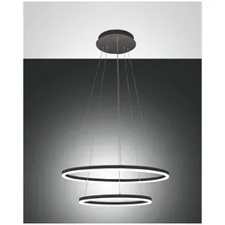 Fabas Luce Giotto Pendelleuchte inkl. Smartluce LED 52W Metall- und Methacrylat Schwarz