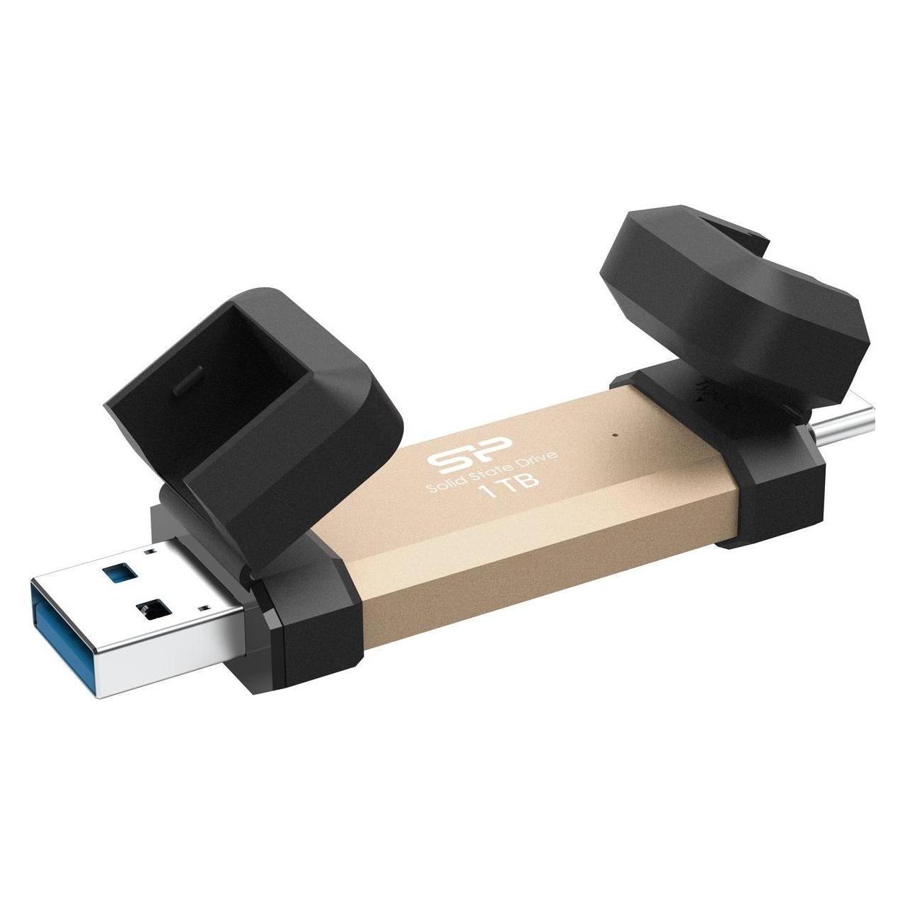 Silicon Power 1TB USB Stick USB Typ A+C 1050/850MB's gold (1 TB) (SP001TBUC3S72VPG)