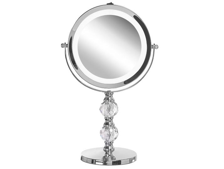 KOSMETIKSPIEGEL silber mit LED-Beleuchtung 18 cm Claira