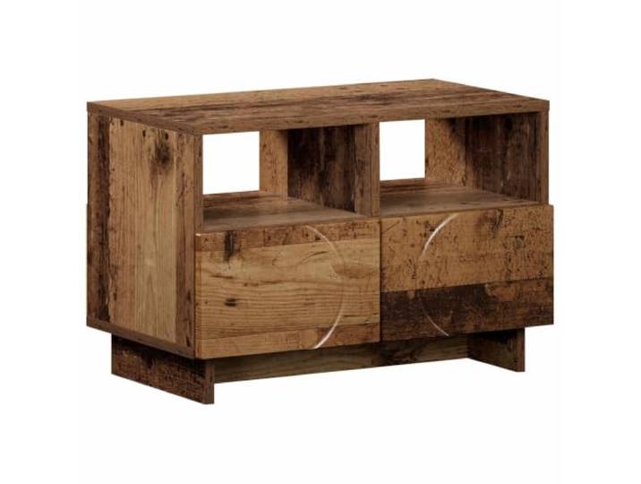 Favemtsl TV-Board 60x34,5x40 cm Altholz-Optik Holzwerkstoff Lowboard Kompakte TV-Bank mit 2 Schubladen fuer Schlafzimmer oder Wohnzimmer, bietet ordentlichen Stauraum auf kleinem Raum.
