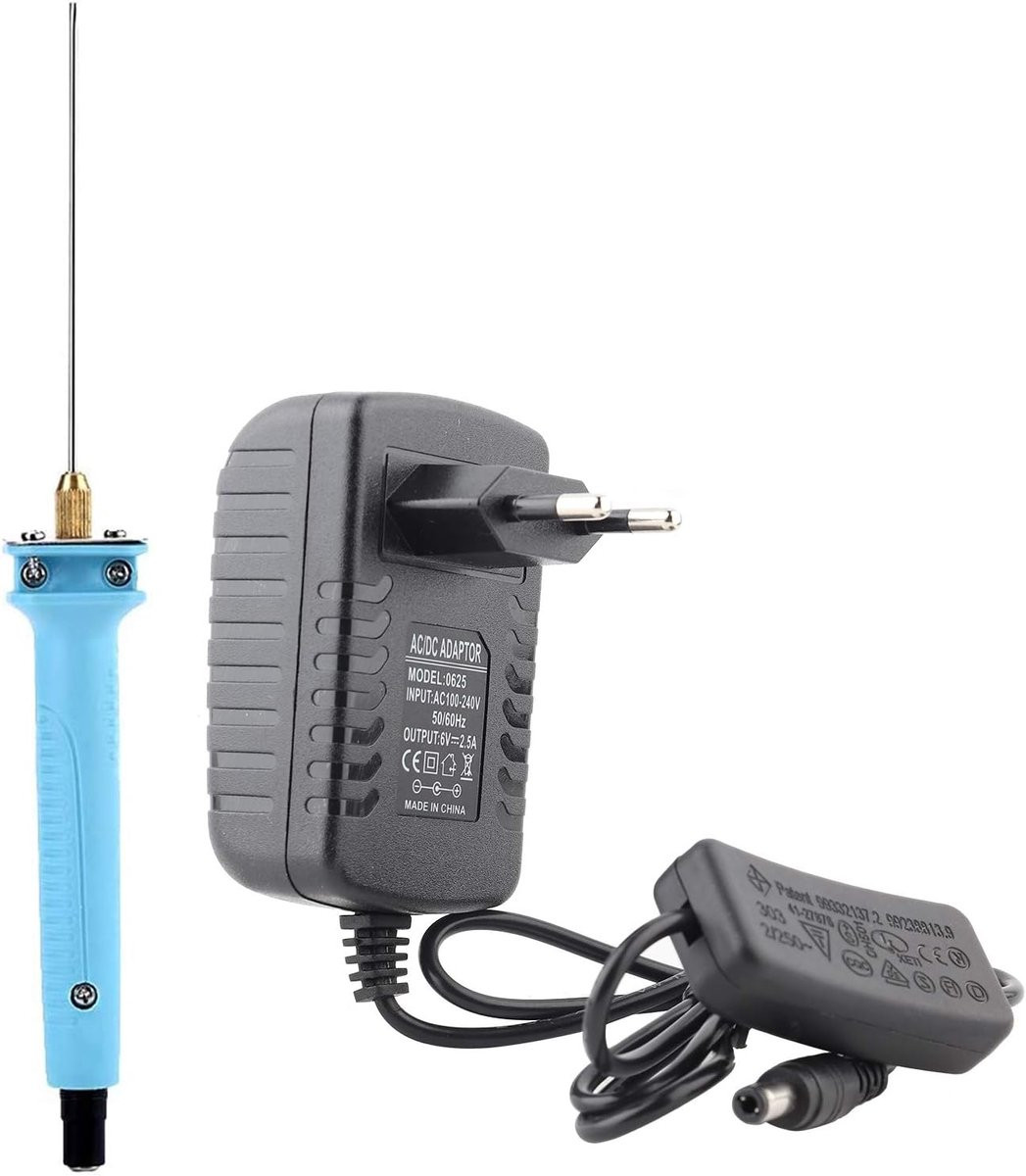 Elektrische hete draad schuimcutter met naald en voeding voor modelbouw, 10 cm