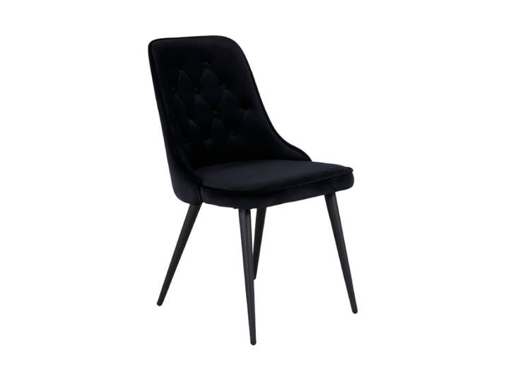 Design Esszimmerstuhl „Velvet deluxe“ Samt Schwarz VE DESIGN