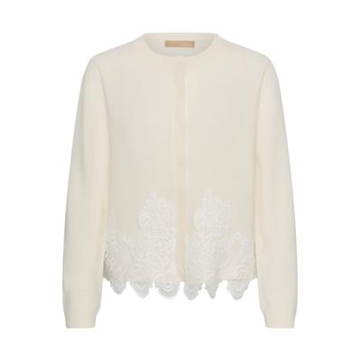Strickjacke CULTURE "Damen Strick-Cardigan langarm CUJACKLYN", Damen, Gr. XXL, beige (hellweiß), Strickjacken Strickjacke
