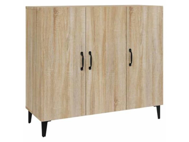 KGFHERENB Sideboard Sonoma-Eiche 90x34x80 cm Beistellschrank Kommode Industrie-Beistellschrank mit 6 Fächern für Wohnzimmer und Flur, stabile Holzwerkstoff-Ausführung in Eichenoptik.