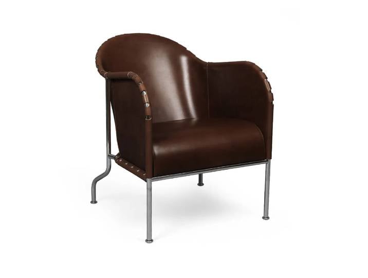 Källemo Bruno Sessel Kernleder 9208 Zigarrenbraun-Chrom