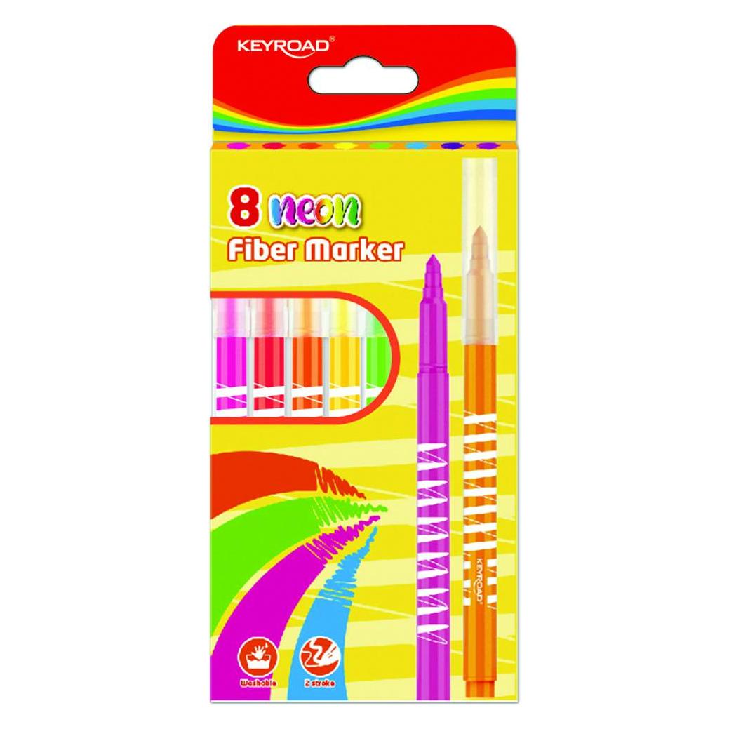 Keyroad Fasermarker, neon, 8 stk., anhänger, farbmischung (8x) (PBSX1647)