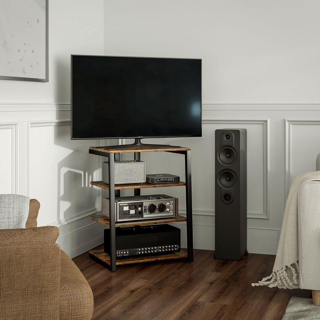 Fairmont Park Aarshi HiFi Stand 4-Tier Media Storage Shelf up to 28 Inch TVs Rustic Brown 28"