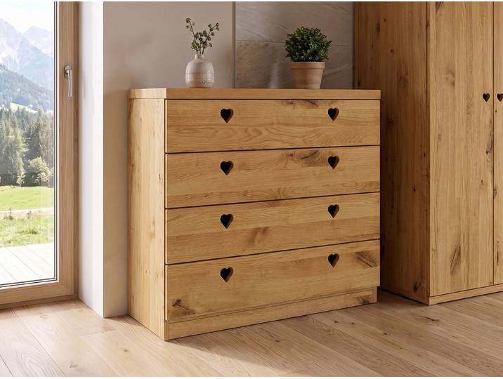 Wildeichenkommode „Heidi“ 100 cm Massivholz Wildeiche