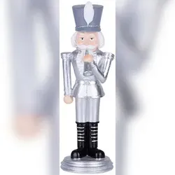 CHEFGASTRO Premium Nussknacker Figur MagicHome silber 30cm hoch