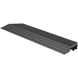ML-Design WPC Abschlussleiste Ecke links Anthrazit für Terrassenfliesen, 38x2x7,5 cm, Holzoptik, Eckleiste geriffelt mit Klicksystem und Drainage