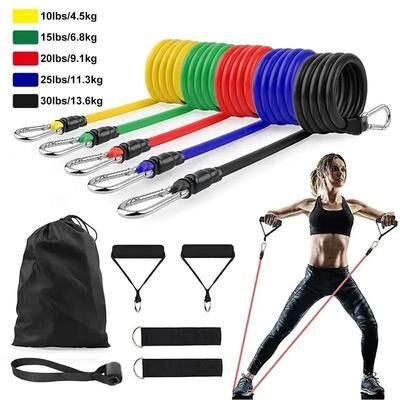 Uplifted Finds 11 Piece Professional Resistance Band & Pull Rope Set 11 Piece Professional Resistance Band & Pull Rope Set