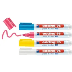 Edding 4er-Pack Glasmarker »edding 95« farbig sortiert mehrfarbig