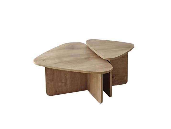 Hanah Home Modernes Couchtisch-Set (2-teilig), Saphir-Eiche, 90x60x35 & 60x40x40 cm 100% melaminbeschichtete Spanplatte, 18 mm stark Stilvoll und funktional für Wohnzimmer