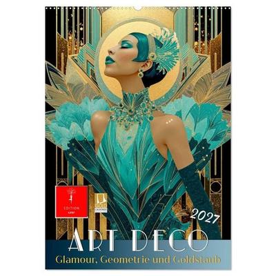 Art Deco - Glamour, Geometrie und Goldstaub (Wandkalender 2027 DIN A2 hoch), CALVENDO Monatskalender
